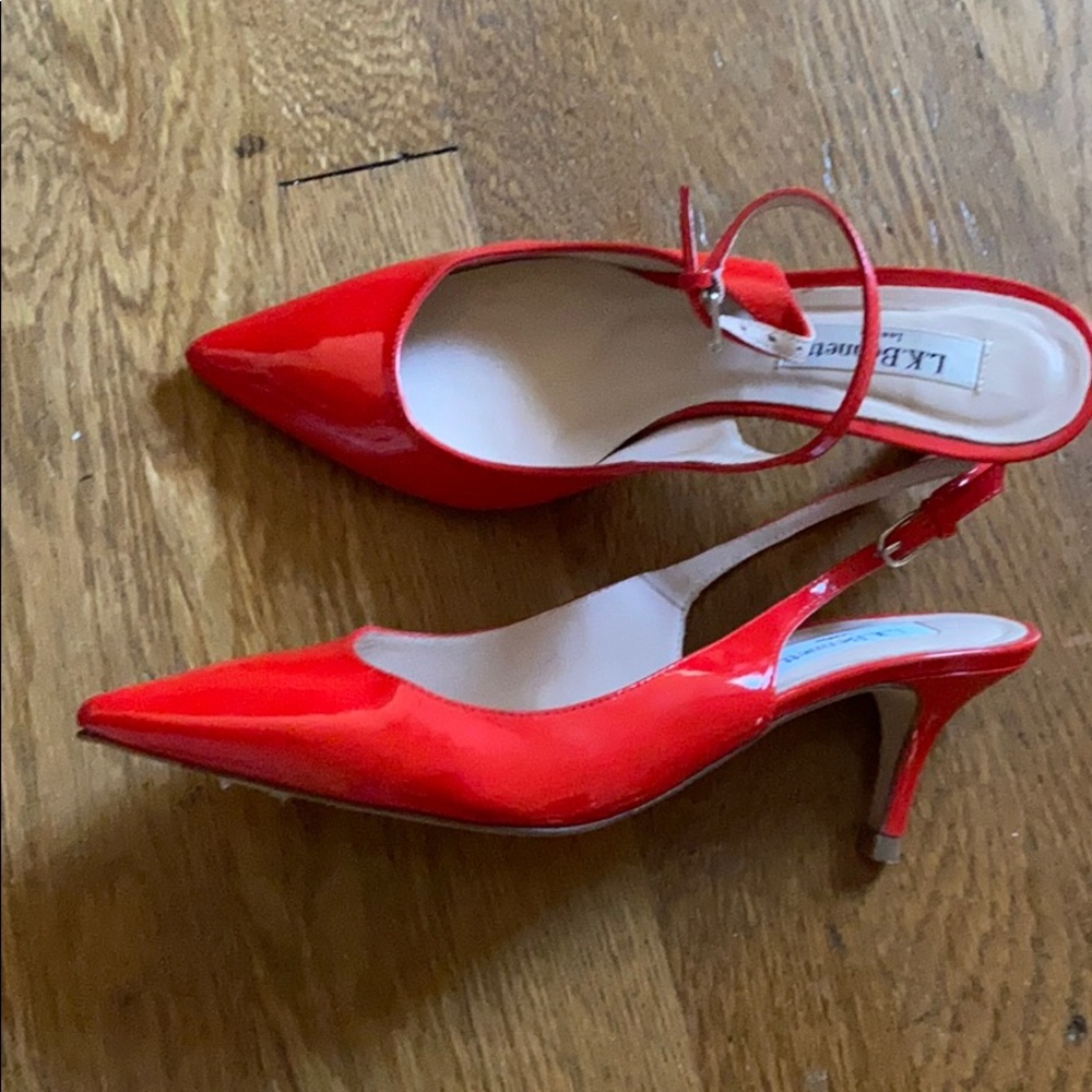 L.K. Bennett Patent Red Pumps - Picture 2 of 5